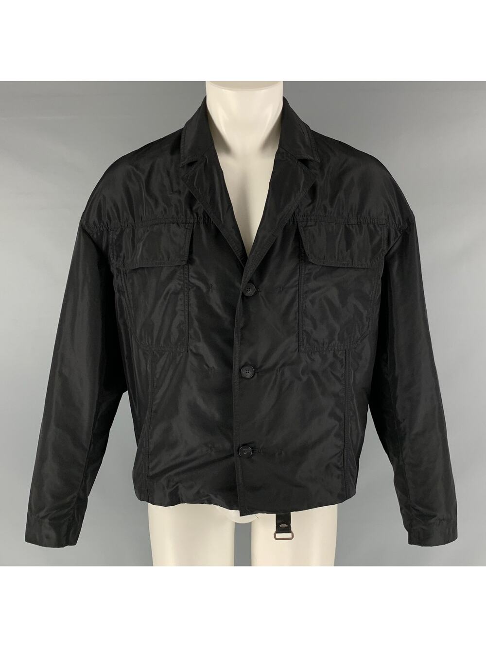 TOM REBL Size 40 Black Polyester Windbreaker Jacket